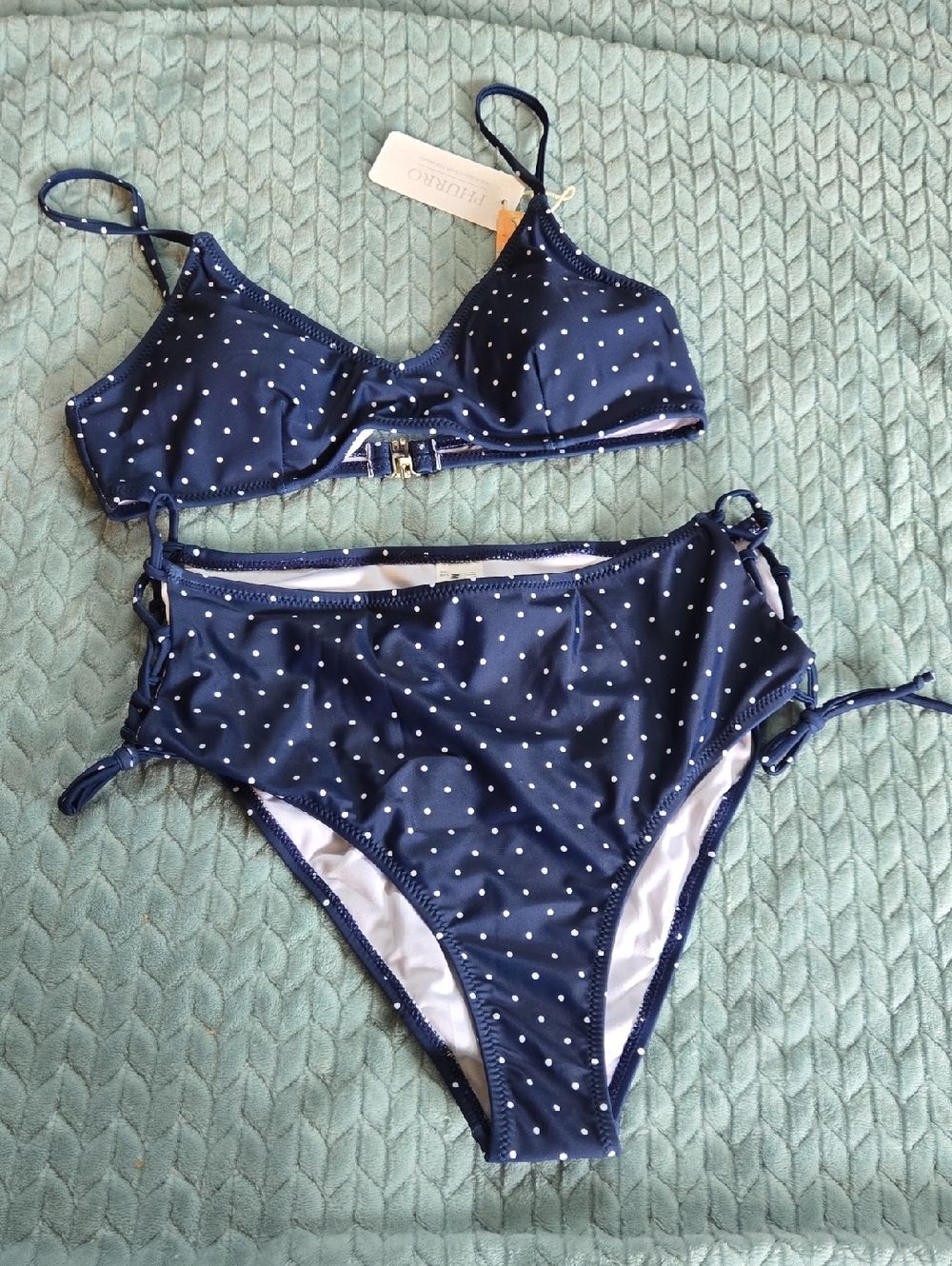 NWT High-Waist Polka Dot Bikini Set